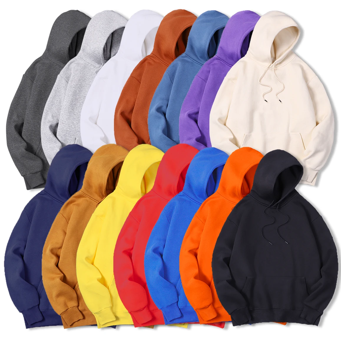 Streetwear Clothing Brand - Men's Solid Color Hooded Sweater Warm