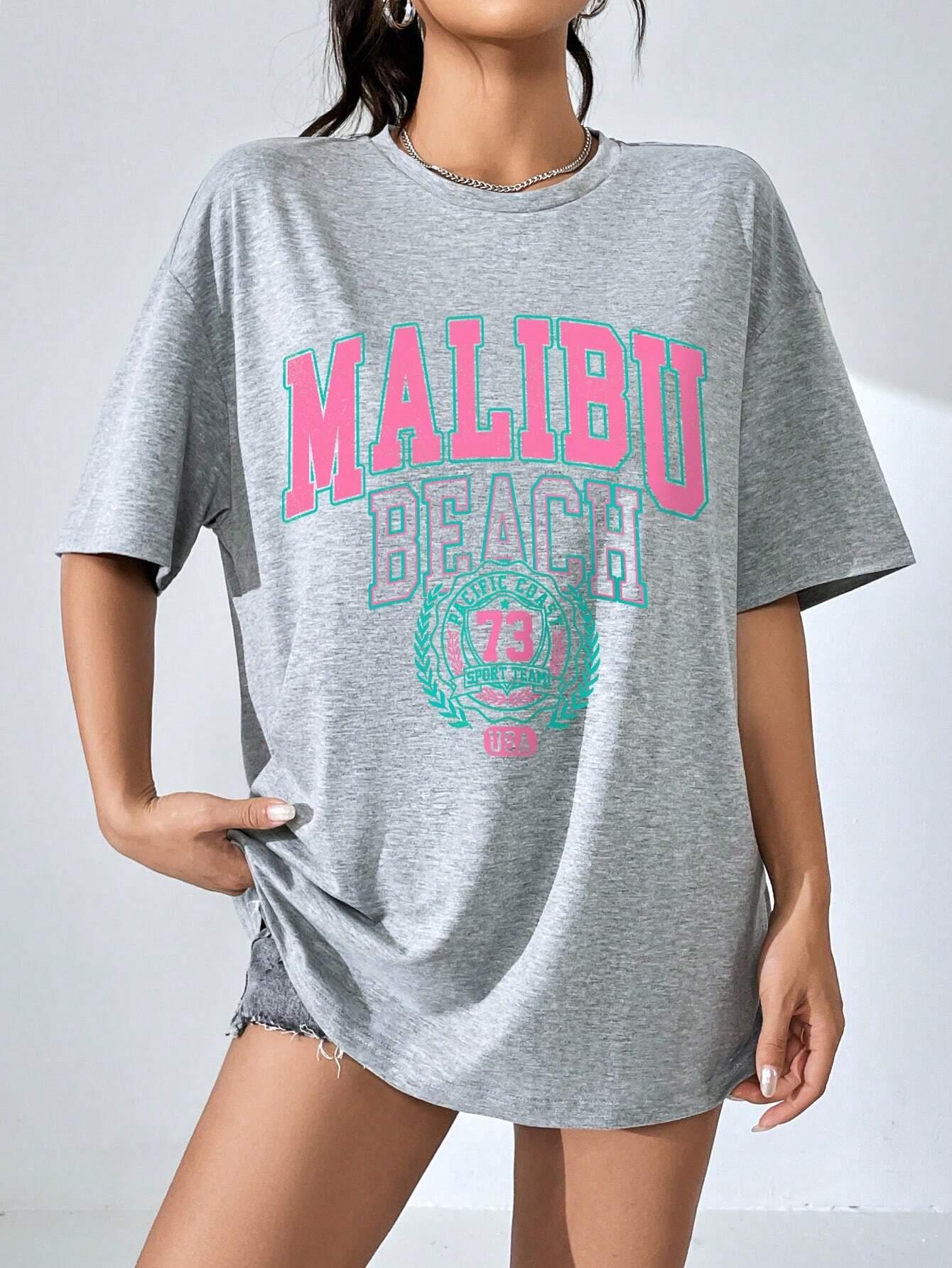 Malibu Beach Letter Print Prin - Streetwear Clothing Brand recension och pris