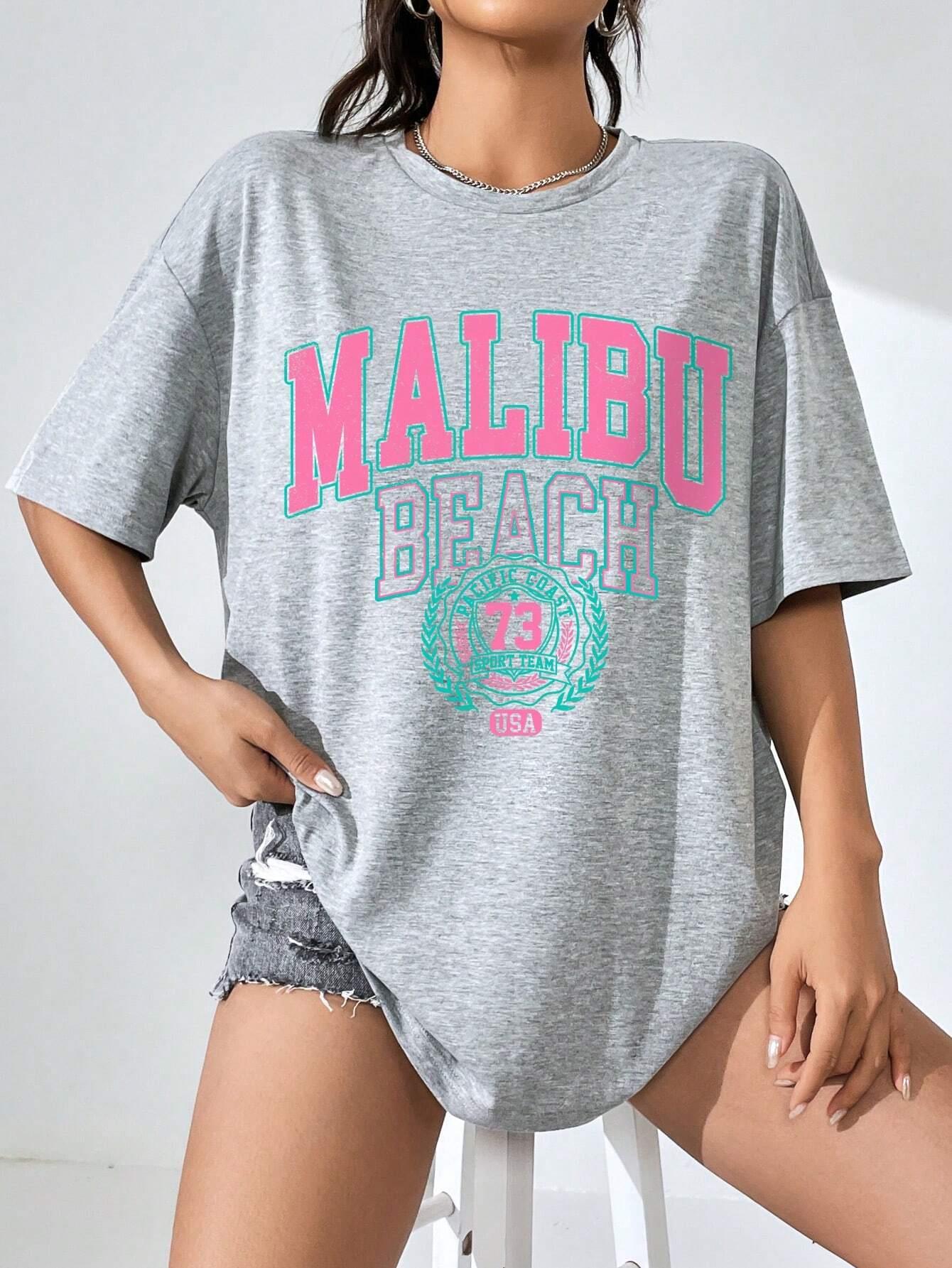 Malibu Beach Letter Print Prin - Streetwear Clothing Brand recension och pris
