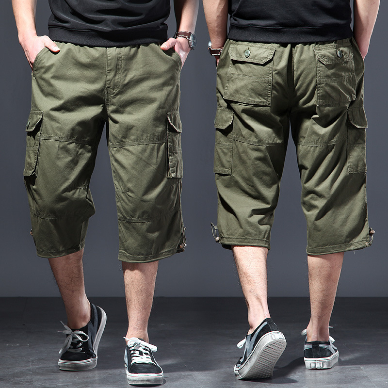 Men's Cotton 3/4 Pants Loose P - Streetwear Brand Shorts recension och pris