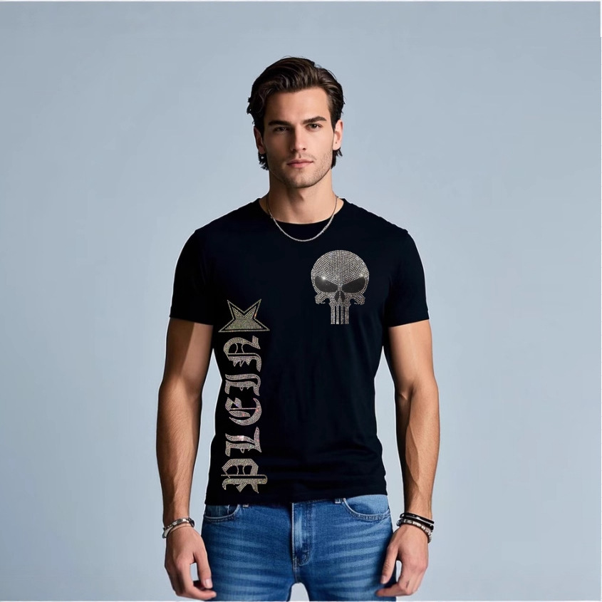 2025 New Skulls Rhinestones Sh - Streetwear Clothing Brand recension och pris