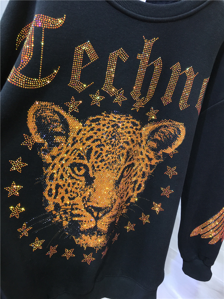Leopard Rhinestones L-4XL Plus - Streetwear Brand recension och pris