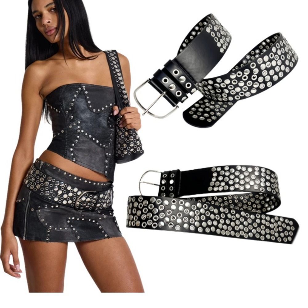 Punk Hollow Eyelet Rivet Belt  - Streetwear Brand Belts recension och pris
