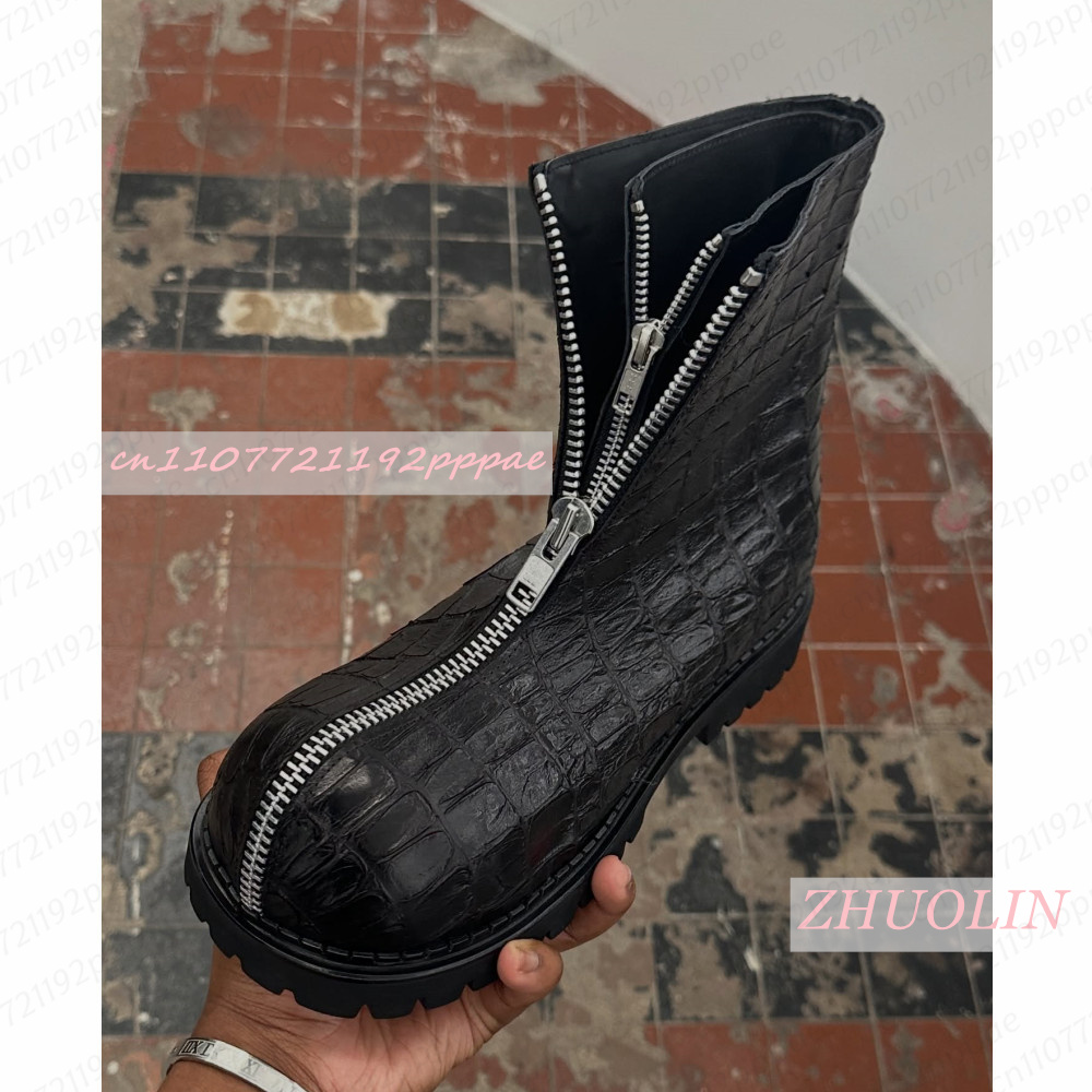 Men Black Snake Print Front Zi - Streetwear Zipper recension och pris