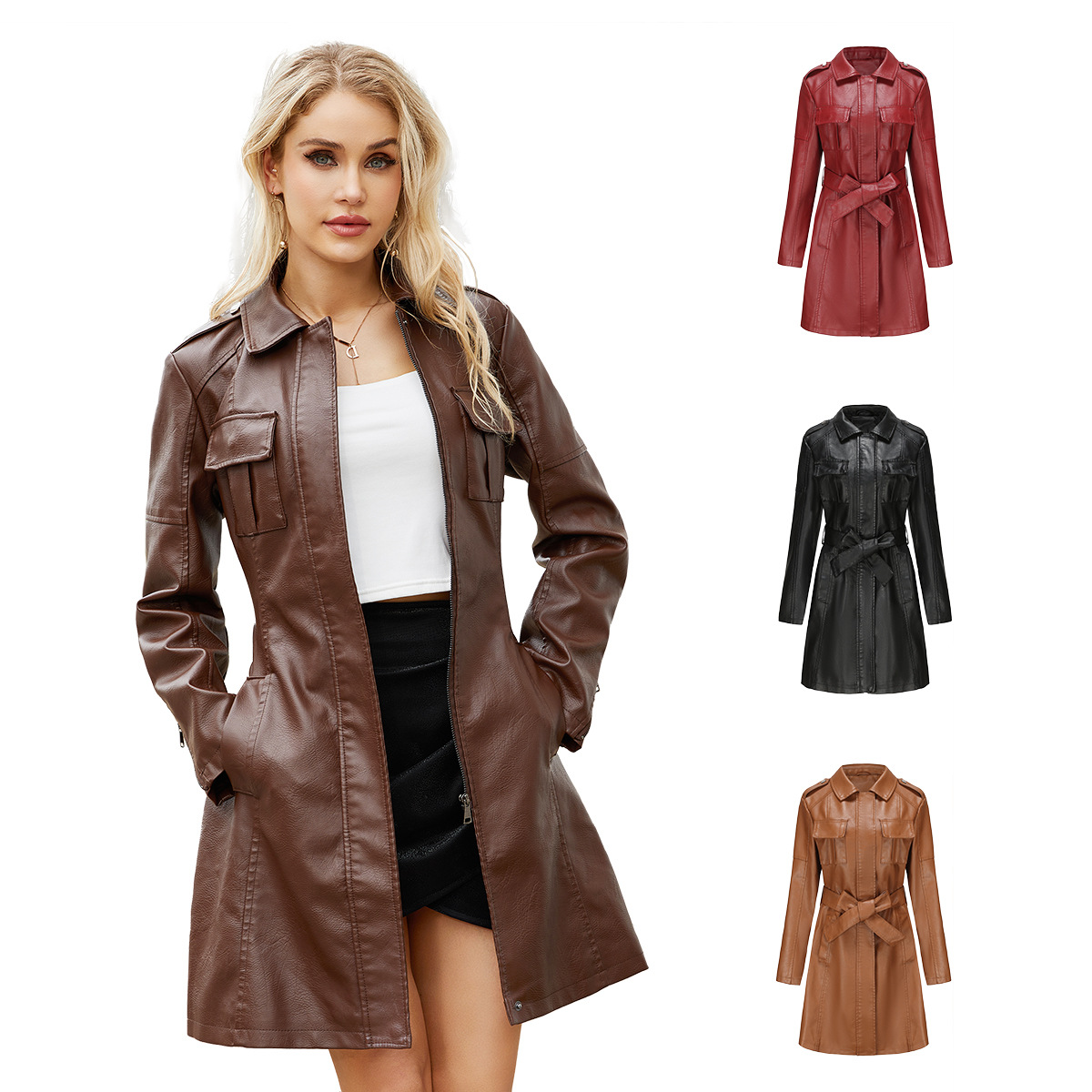 Women's Long Brown Black Soft  - Streetwear Brand Belts recension och pris