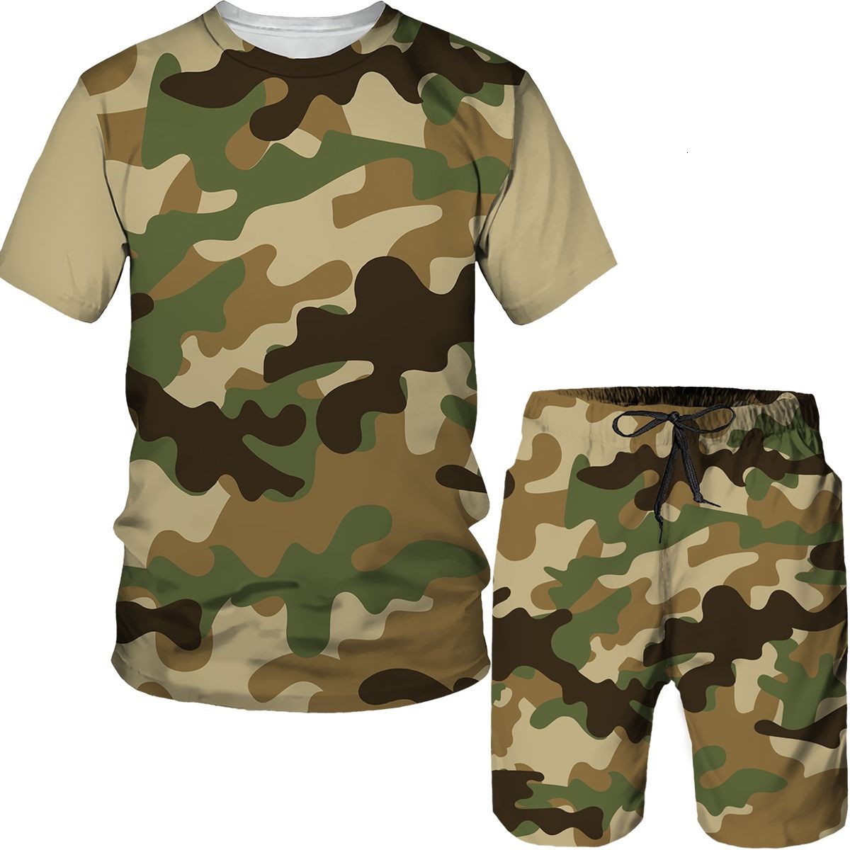 Camouflage Men's Suits Camo 3D - Streetwear Brand Shorts recension och pris