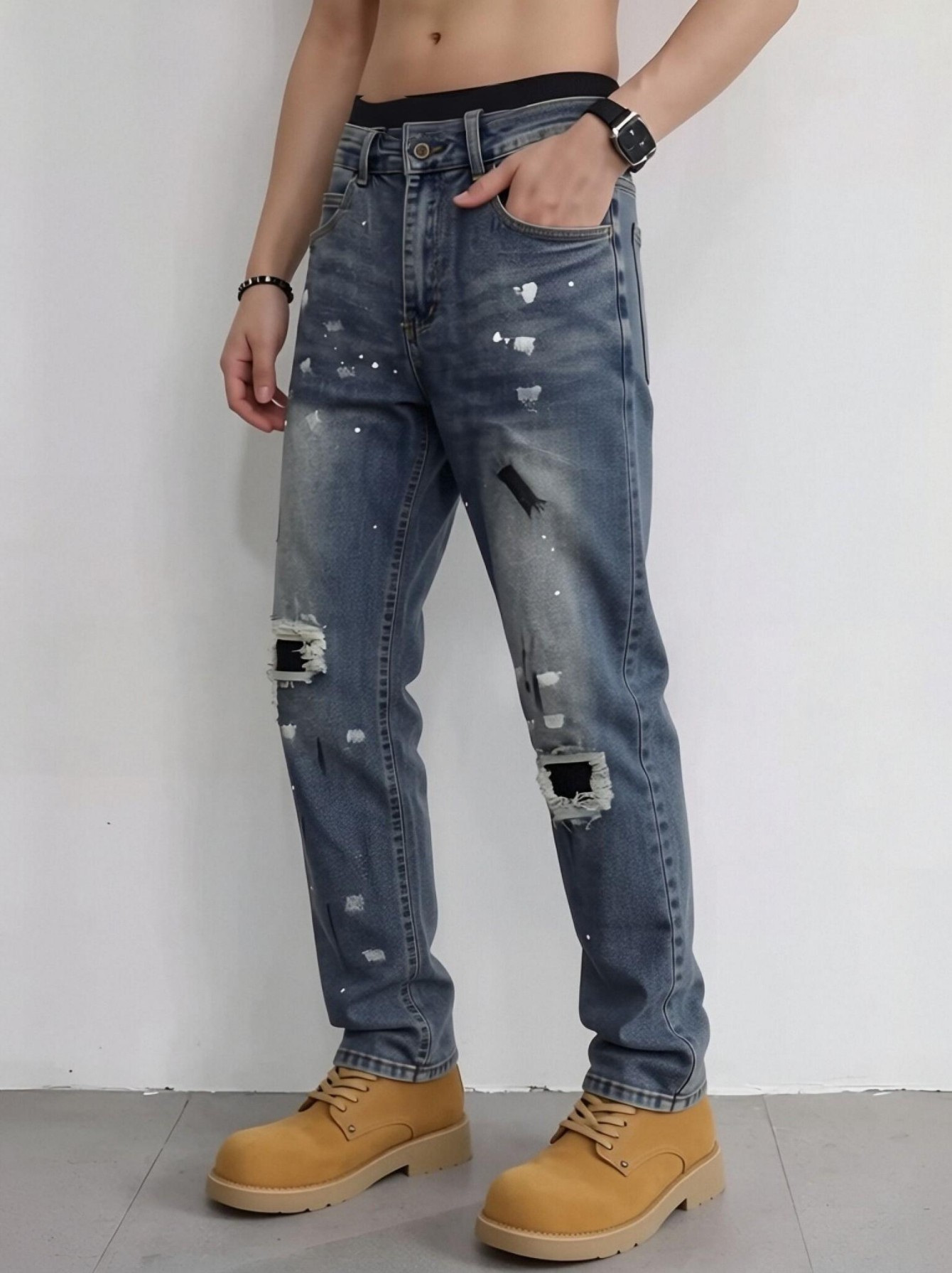 【HME】Men's Jeans | Ripped Dist - Streetwear Brand Tags recension och pris